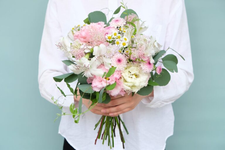 【花束】お供え花  白ピンク_S